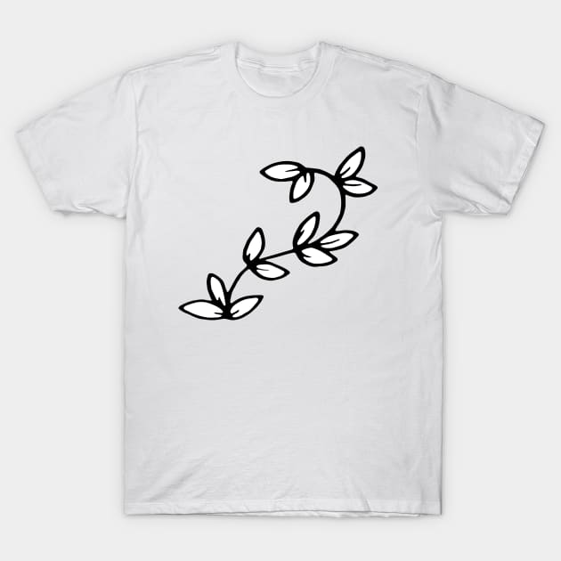 Simple Leaves line art T-Shirt by VANDERVISUALS